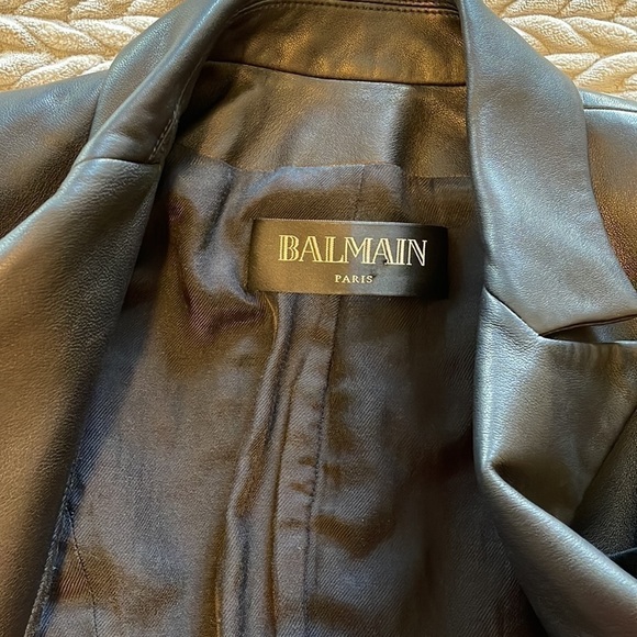 Double-breasted leather blazer - Picture 14 of 15